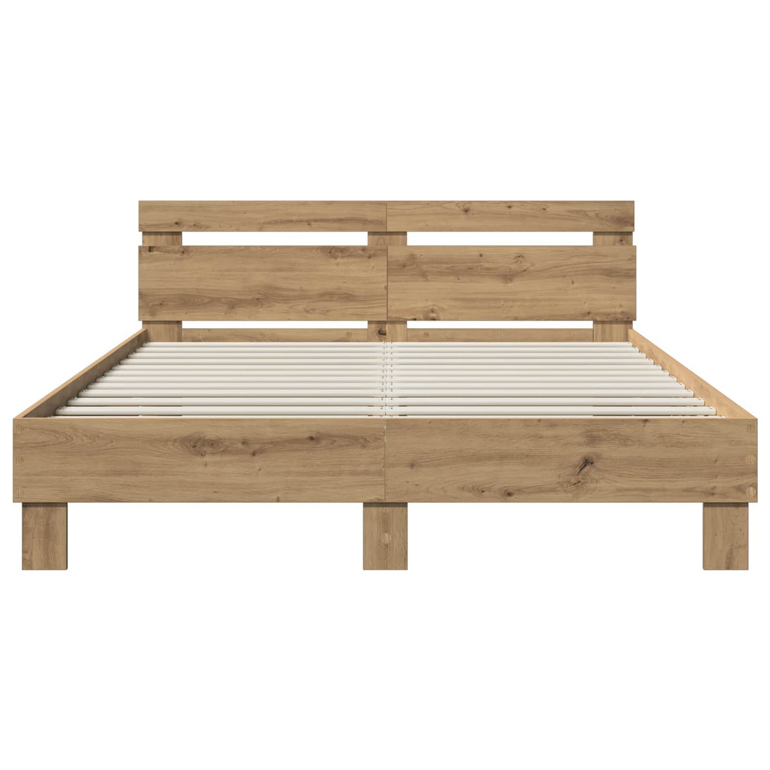 Sängram Artisan-Ek 140 X 190 Cm Konstruerat Trä