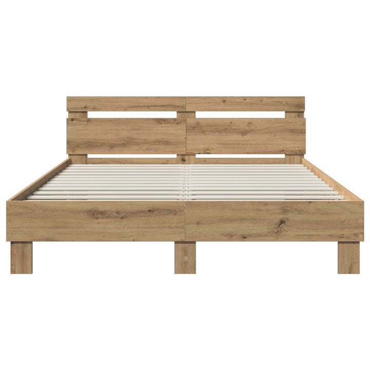 Sängram Artisan-Ek 140 X 190 Cm Konstruerat Trä
