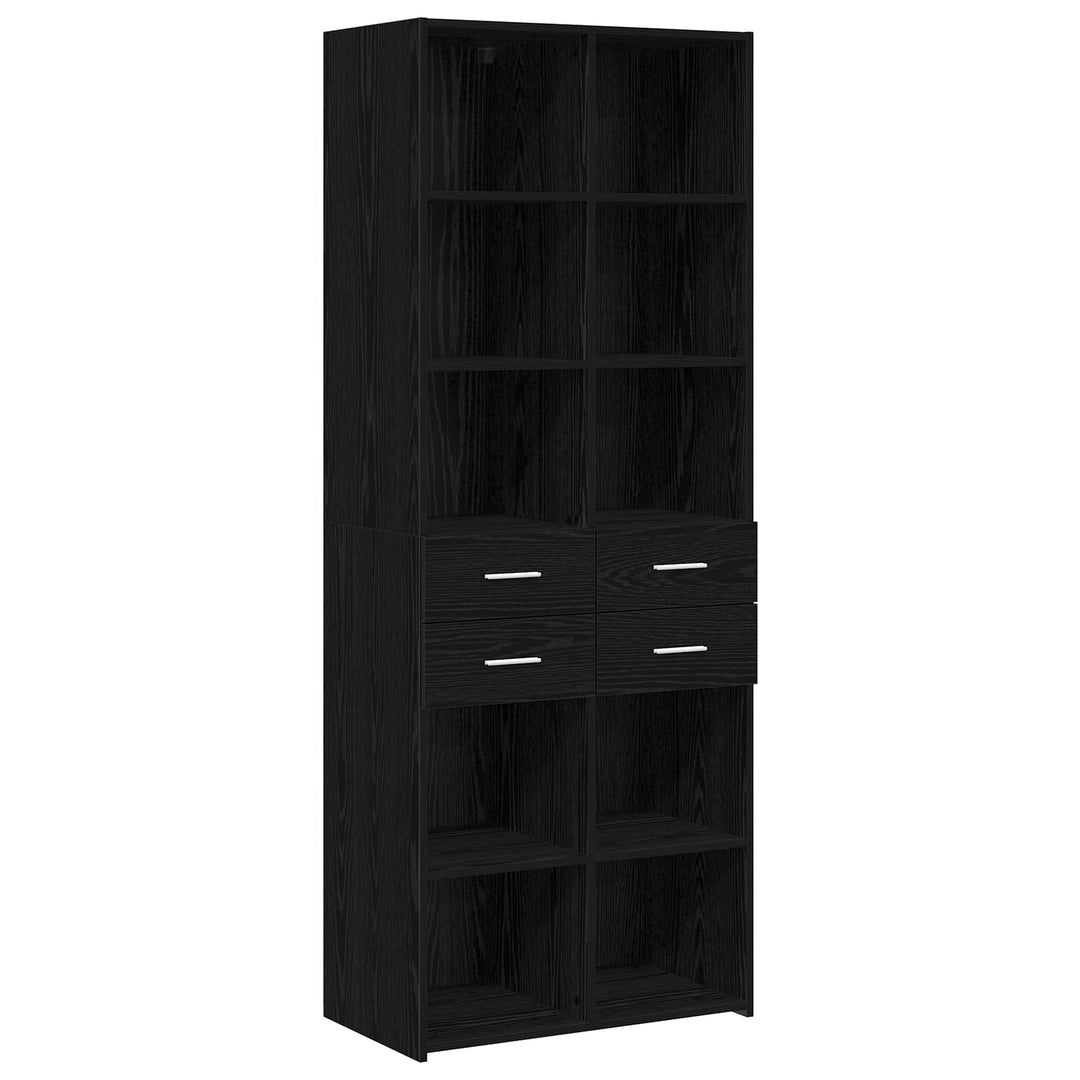 Bokhylla Svart Ek 30 X 42.4 X 185.2 Cm