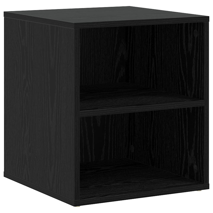 Hörnskåp Med Låda Svart Ek 200 X 40 X 45 Cm Konstruerat Trä