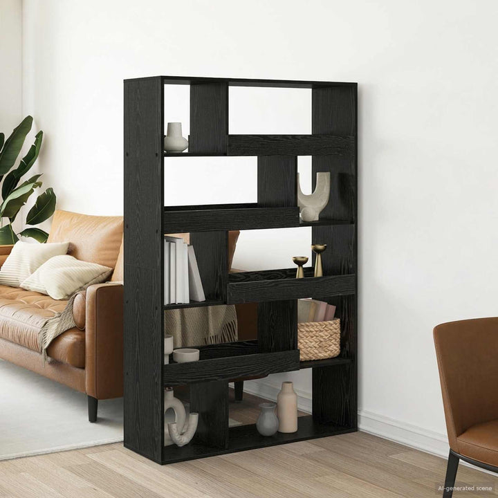 Bokhylla Svart Ek 100 X 33 X 156,5 Cm Konstruerat Trä