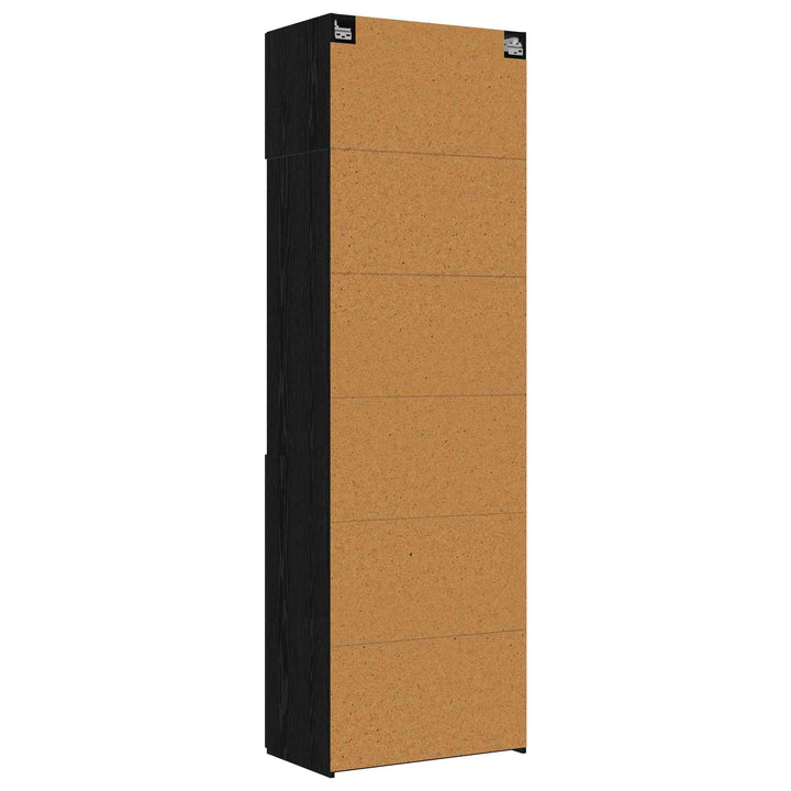 Förvaringsskåp Med Hyllor Svart Ek 70 X 42,5 X 225 Cm