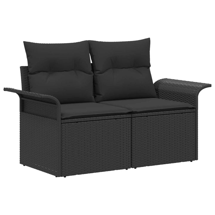 Soffset 6 St Svart Poly Rattan Och Stål