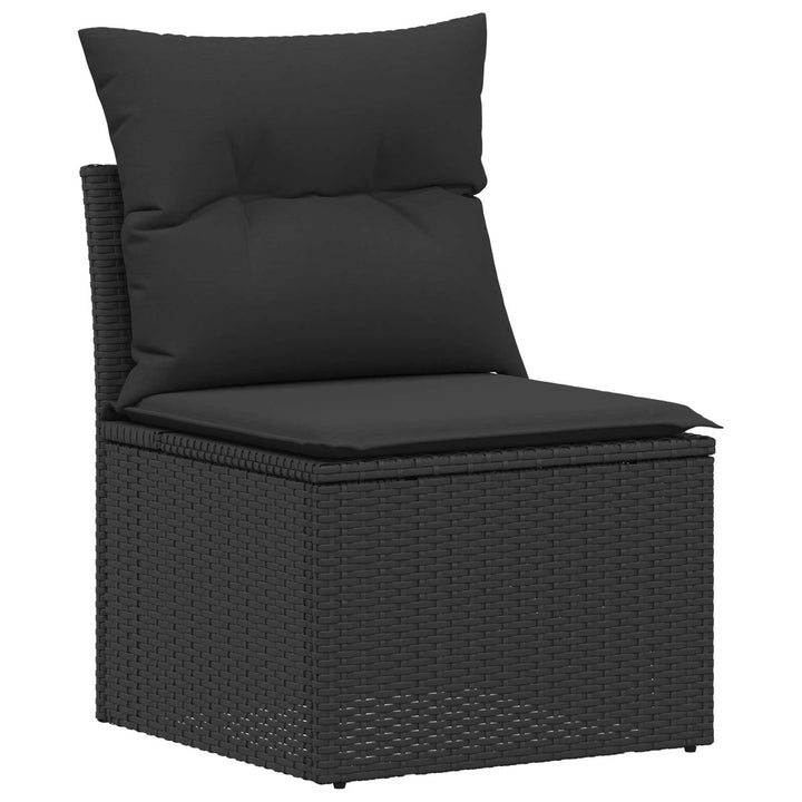 Soffset 6 St Svart Poly Rattan Och Stål