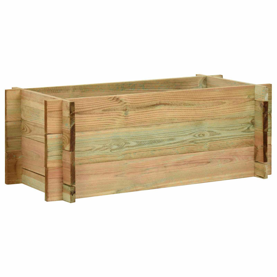 Trädgårdsupphöjd Grönsaksbädd Grön 120 X 80 X 32 Cm Massiv Furu