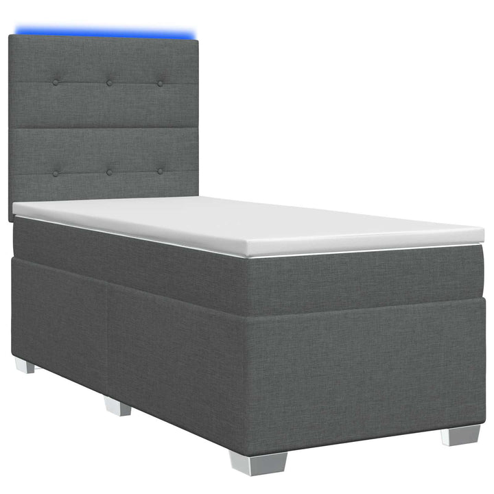 Boxspring Säng Med Madrass Och Led 90 X 190 Cm Tyg
