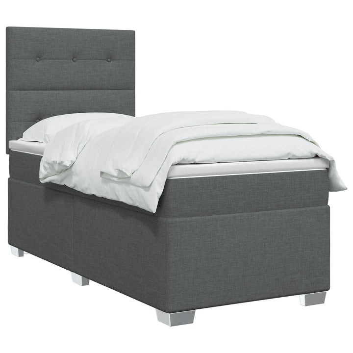 Boxspring Säng Med Madrass Och Led 90 X 190 Cm Tyg