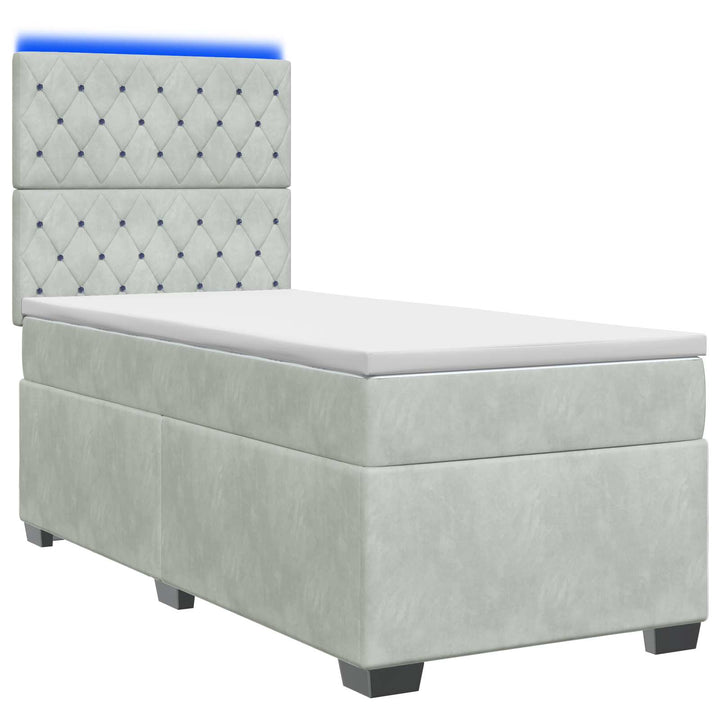 Boxspring Säng Med Madrass Och Led 90 X 190 Cm Sammet