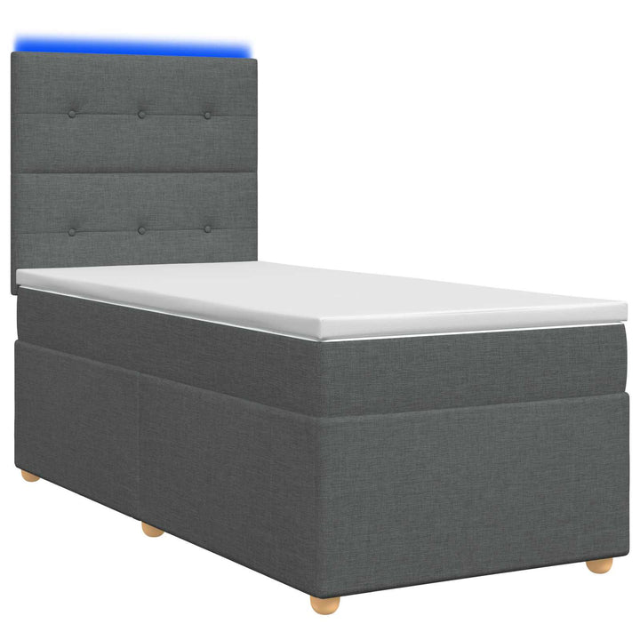 Led Sängram Med Madrass Med Huvudgavel 90 X 190 Cm Tyg
