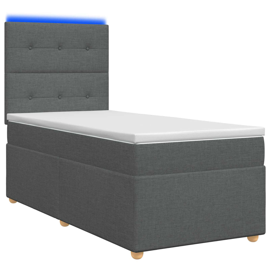 Led Sängram Med Madrass Med Huvudgavel 90 X 190 Cm Tyg