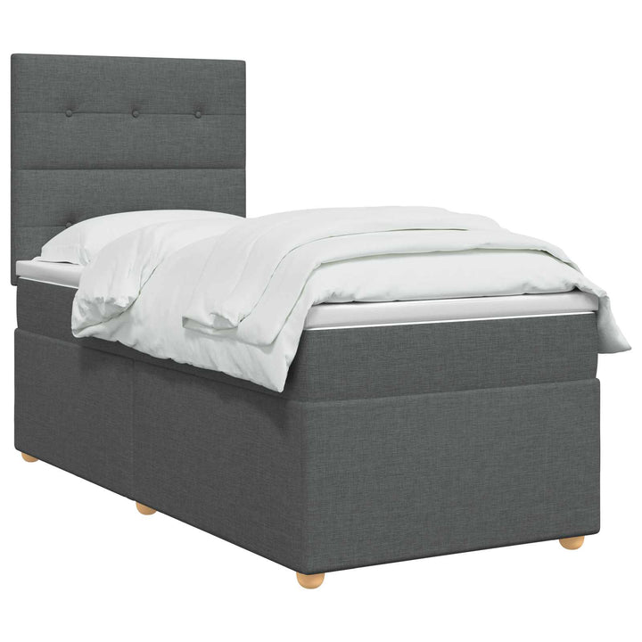 Led Sängram Med Madrass Med Huvudgavel 90 X 190 Cm Tyg