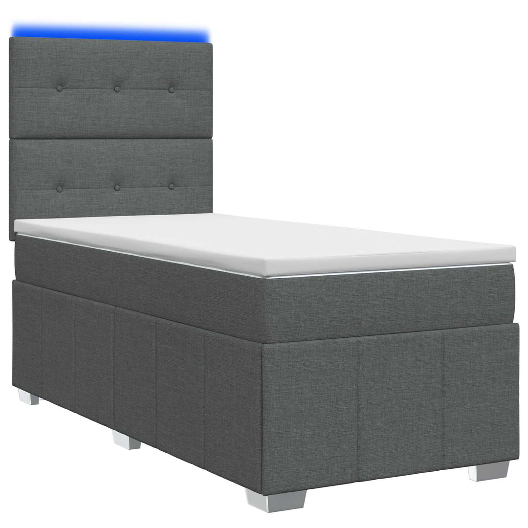 Led Sängram Med Madrass Med Huvudgavel 90 X 190 Cm Tyg