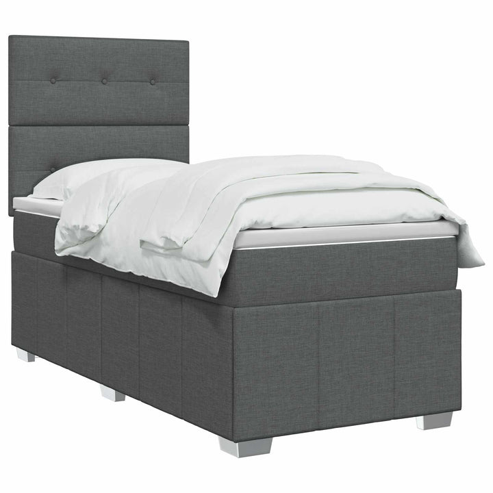Led Sängram Med Madrass Med Huvudgavel 90 X 190 Cm Tyg