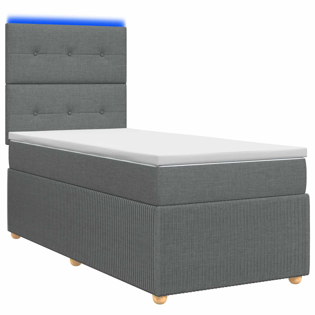 Led Sängram Med Madrass Med Huvudgavel 90 X 190 Cm Tyg