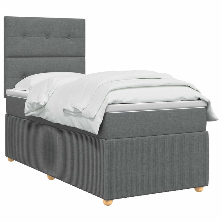 Led Sängram Med Madrass Med Huvudgavel 90 X 190 Cm Tyg