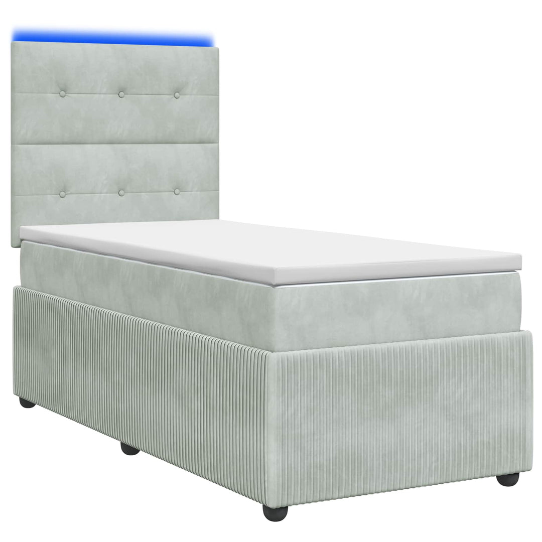 Led Sängram Med Madrass 90 X 190 Cm Sammet